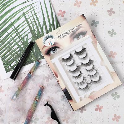 China Custom Long Sale Nature Top Invisible Magnetic Eyeliner Lashbox Packaging Lashes Wholesale Seller Full Strip Lashes False Eyelash Volume for sale