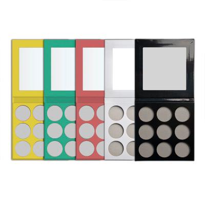 China Waterproof Your Own Brand Empty Eyeshadow Palette Colorful Cardboard Makeup Palette With Mirror for sale