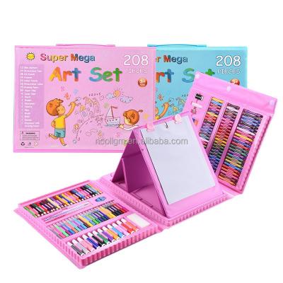 China Portable Case AURORA 208PCS Kids Set Arte 208 Pcs Drawing Safe Multiple Colors Coloring Painting Art Set With Drawing Board for sale