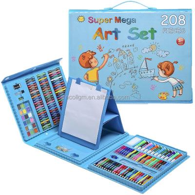 China Portable Case China Supplies 208Pcs Drawing Art Set Children Box Artist Painting Drawing For Printing Art Set With Drawing Board For Gift for sale