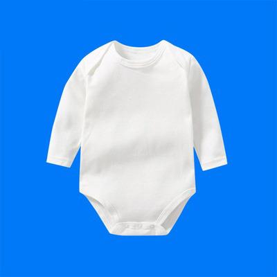 China Infant romper with long sleeve baby onesie baby clothes romper simple white designer jumpsuit infant onesie for sale