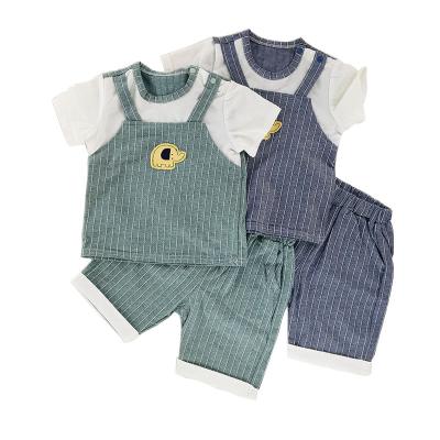 China Baby Short High Quality Breathable Overalls Cotton Summer Sleeve Jumpsuit Two Piece Sets for sale