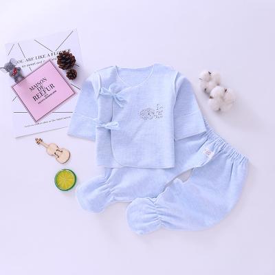 China Infant Romper with Long Sleeve Spring Baby Romper Set 100% Cotton Newborn Baby Kimono for sale