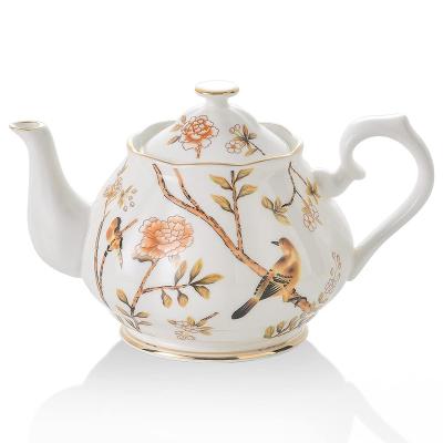 China Sustainable Porcelain Teapot With Lid Vintage Ceramic Teapot With Filter For Tea Coffee Water Teaparty Home, 34oz for sale