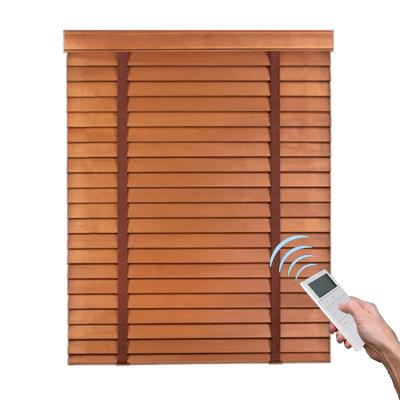 China Minimalist With Quality Assurance Motorized Automatic Curtains Motor Electric Wooden Blinds for sale