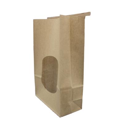 China Recyclable Hot Pouch Products Tote Dog Treat Packaging Kraft Paper Tea Bag With Window for sale