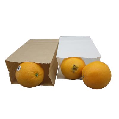 China Pocket Recyclable Hot Recyclable White Grocery White Paper Packaging Sale Takeout Bag for sale