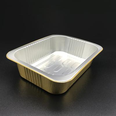 China No Color Fade Low Price Oblong Takeaway Hot Food High Quality High Temperature Sale Holding Aluminum Foil Gold Containers for sale