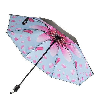 China Financial institutions wholesale 2022 new china made cheap mini windproof umbrella customized 3 double layer foldable umbrella with logo for sale