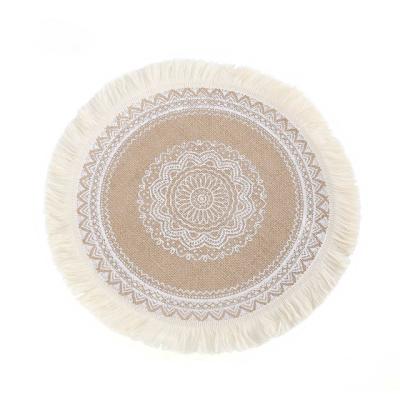 China Handmade Creative Cotton Braid Coaster Handmade Macrame Cup Cushion Bohemian Style Non-slip Cup Mat for sale