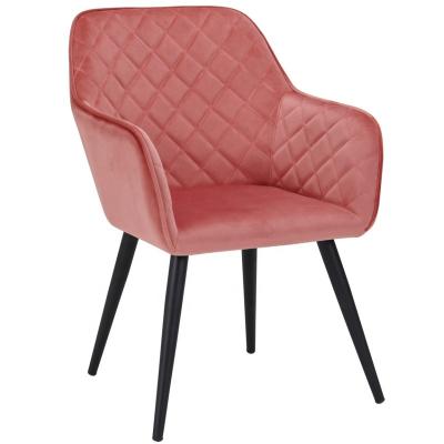 China Can Be Customized Modern Design Velvet Fabric Powder Coated Legs Comfortable Nordic Dining Chair For Dining Room for sale