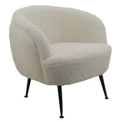 China Modern North Europe Metal Legs Metal Legs Living Room Tub Chair Artificial Sofa Fleece Black Wood Frame Furniture for sale