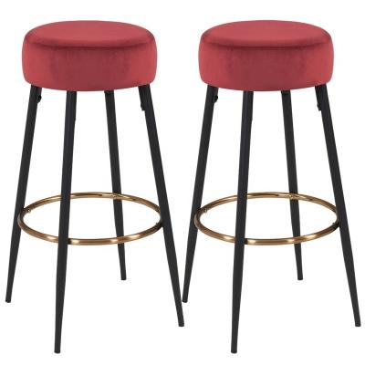 China Can Be Customized DH Velvet Cushion Legs Metal Chair Bar Chair Counter Stool Powder Coated Steel Dining Chair Dining Furniture Modern for sale