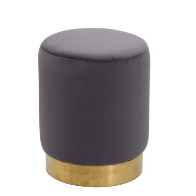 China Can Be DM Velvet Round Seated Pet Cat House Ottoman With Gold Customized Metal Base Stool for sale