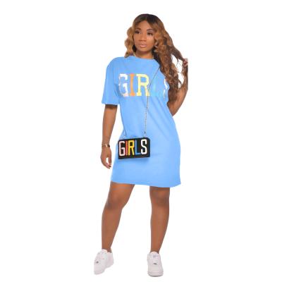 China New style suit 2020 summer sale women's letter printing hot QUICK-DRY T-shirt casual dress for sale