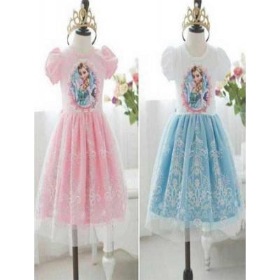 China 2017 New Design Children's Fancy Dress Princess Elsa Dress Cosplay Costume for sale