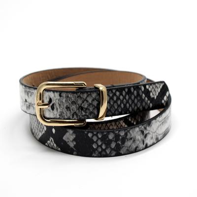 중국 Fashion Square Buckle Women Girls Belt Snake Pattern Print Belts For Ladies PU Leather Waist Belt Female Jeans Pants Thin Strap 판매용