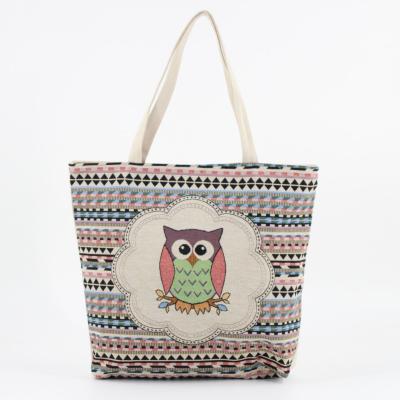 China Lady's Canvas Weaving Owl Clutch Bag Factory Direct Sales Tote Bags Women Handbags Canvas for sale