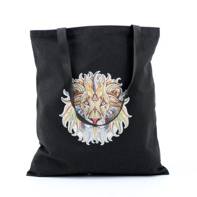 China Lady's Style Hot Selling Indian Recycle Boy Girls' Unisex Shopping Animals Lion Pattern Canvas Bag Tote Bag Custom Logo Printing for sale