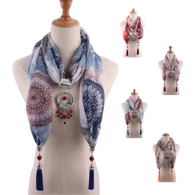 China Wholesale Fashion Favorite Pearl Scarf Wick Cotton Alloy Jewelry Dangle Pendant Jeweled Scarf for sale