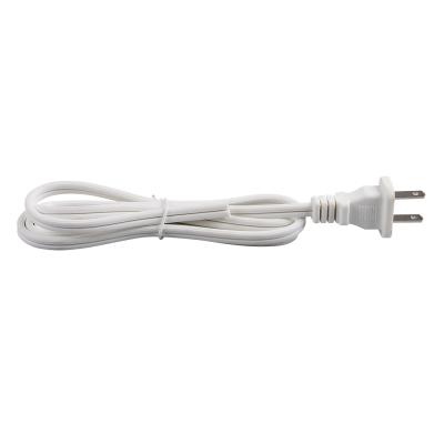 China Hot Selling Industrial Equipment 1.4M Square White Power Cord Mai Cable 2*0.75 mm RV Power Cord With US Flat Plug for sale