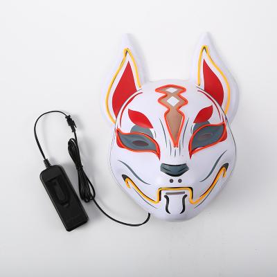 China Halloween Party Supplies New Arrival Halloween Cosplay Game Party Props Disguise Halloween Neon Flashing Masks Fox Drift Mask EL LED Light Up Mask for sale