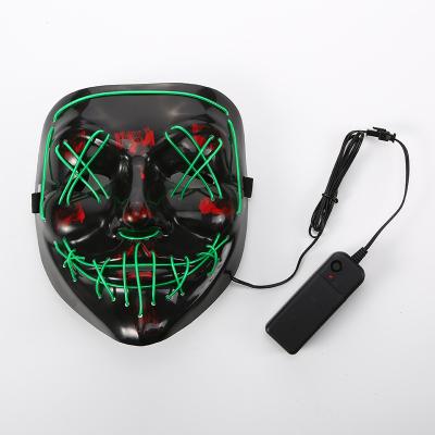 China Halloween Party Supplies 20.5*18*8.5CM PVC LED Mask Wire Light Up Costume Purge Party Halloween Cosplay Masks for sale