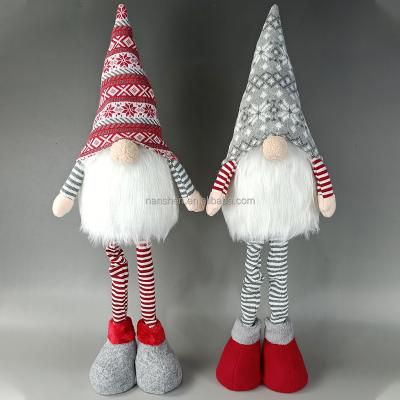 China Polyester Christmas Standing Gnomes with Tomte Lightweight Swedish Gnome Stuffed Plush with Retractable Legs Knitted Scandinavian Hat for sale