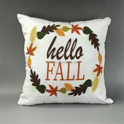 China Europe Autumn Pillow Cases Maple Leaves Tile Covers Decorative Cotton Pillow Case Thanksgiving Cushion Canvas Cover for sale