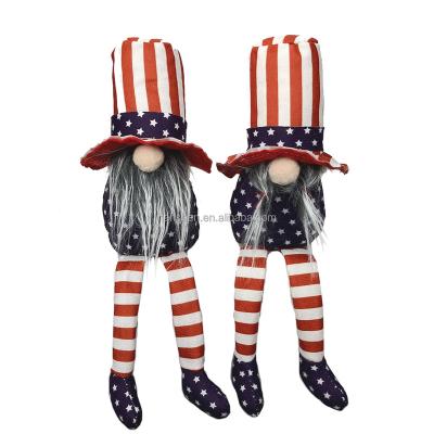 China Polyester American Gnome Couple Patriotic Tomte For 4th Of July Gift Memorial Day Elf Handmade Gnome Scandinavian Ornaments for sale