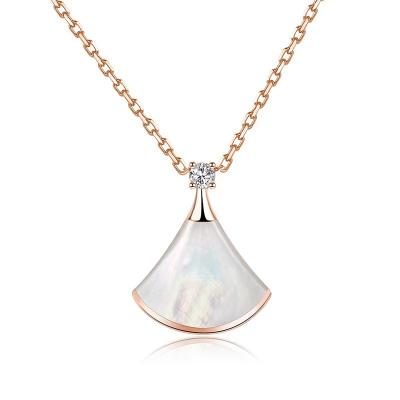 China FASHIONABLE Necklace S925 Silver Skirt Tanabata Fritillaria Chalchalony White Clavicle Chain for sale