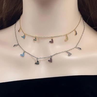 China Wholesale Fast Delivery FASHIONABLE Women Gold Plated Five Hearts Jewelry Ladies Necklace for sale