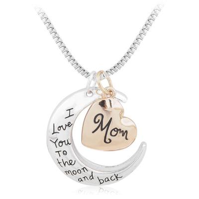 China Non-fading I love you necklace moon and star necklace Korean Moonstone necklace for sale