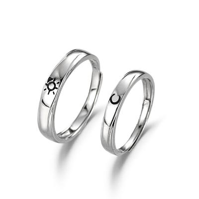 China Korean Element Ring Personality Lovers S925 Sterling Silver Version Qixi Adjustable Ring Resizable for sale