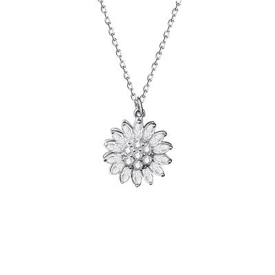 China FASHIONABLE Pure Silver Dangling Clavicle Chain Necklace Sunflower S925 Silver Ornaments for sale