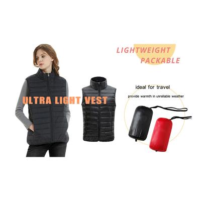 China Packable Logo Printing Women Keep Warm Waterproof Stripper Vest Lightweight Quilted Vest Padded Vest Jacket for sale