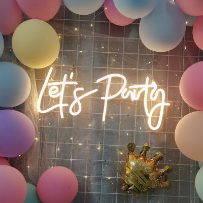 China Retail Store Dropshipping Neon Signs in Electronic Signs Let's Party Neon Signs for Event Birthday Party Wedding Home Decoration for sale