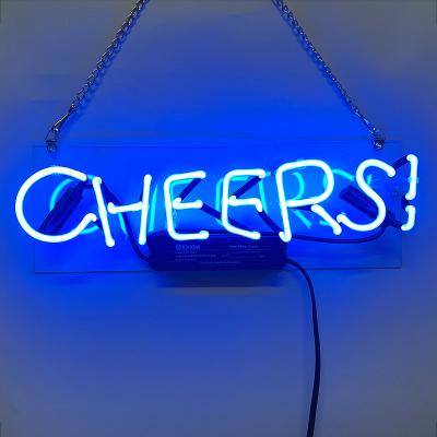 China Easy installation free design custom hanging ENCOURAGES glass neon sign advertise logo acrylic neon sign for shop decoration for sale