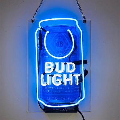 China Colorful Flexible Line Of Wall Mounted Custom Glass Neon Signs Easy Installation Bud Light Letters For Decoration for sale