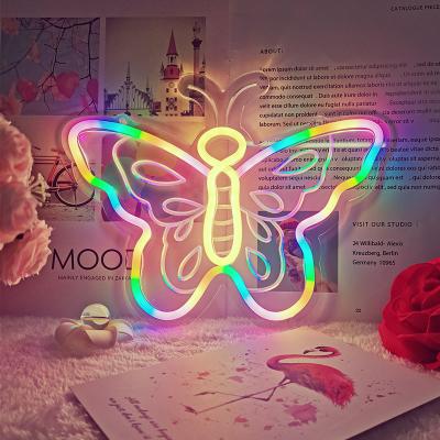 China Easy Installation Free Sample Custom No MOQ Led Letter Light Neon Sign Decor Butterfly Neon Sign for sale