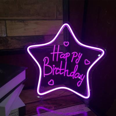 China Easy Installation Custom No MOQ Led Letter Light Up Letter Neon Signs Happy Birthday Acrylic Led Neon Sign for sale