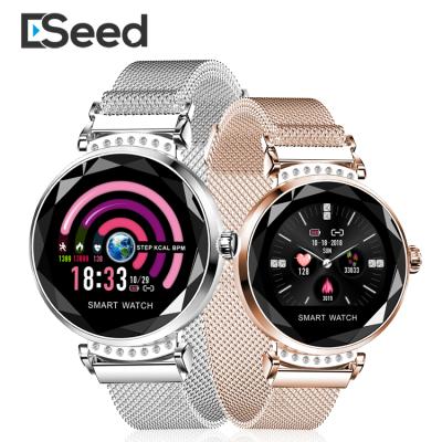 China 2021 Touch Screen Fashion Lady Smart Watch Strap Diamond Glass Heart Rate Blood Lady Pressure Women Girls Smartwatch for sale