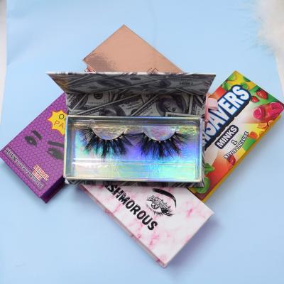 China Cheap Natural Long Eyelash Packaging Paper 25mm Mink Eyelashes Vendor With Cases for sale