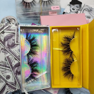 China Factory Price Natural Long Eyelash Popular False 3d Mink Lashes No Cruelty 25mm Silk Lashes With Customized Packaging Box for sale