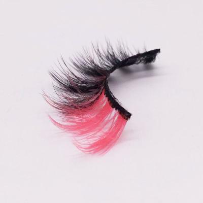 China Factory Price 20mm 3D 5D Natural Colored False Eyelashes False Eyelashes Natural Handmade Colored Long Lashes With Customized Boxes for sale