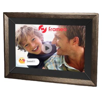 China Wifi 5 7 8 10 12 14 21.5 32 43 55 inch wifi Art Acrylic Digital Photo Frame with frameo app wood digital photo frame for nft for sale