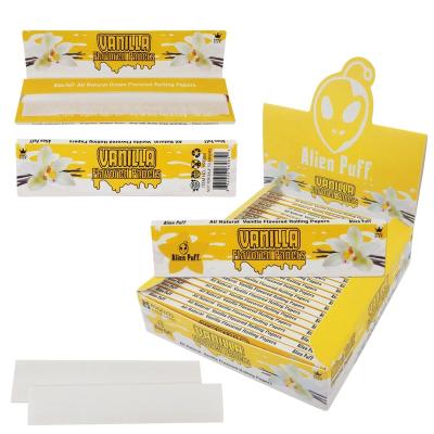 China Color Print Customized You Own Logo HPF2811 High Quality Large Vanilla Flavor Smoking Puff Rolling Papers for sale