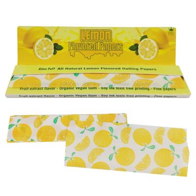 China King Size Custom Your Logo HPF2810 Good Quality Anticurl Foreign Puff 100% Natural Citrus Flavored Rolling Papers for sale