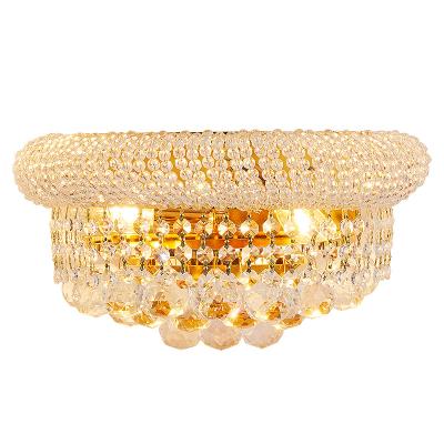 China Luxury Gold Wall Sconce Lamp Modern Indoor Bedroom Light Luxury Gold Crystal Led Wall Lamp for sale