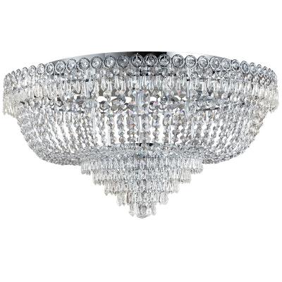 China Surface Mounted Modern Luxury Hotel LED Crystal Lamp Round Decorative Lighting Ceiling Lamp for sale